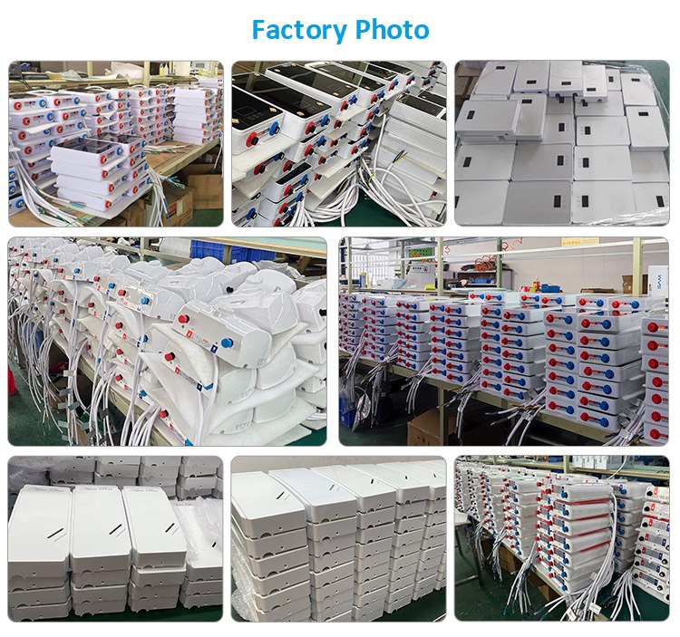 Zhongshan Chongde Electric Co., Ltd. (Anlabeier) factory photo showing finished instant electric water heaters on production racks